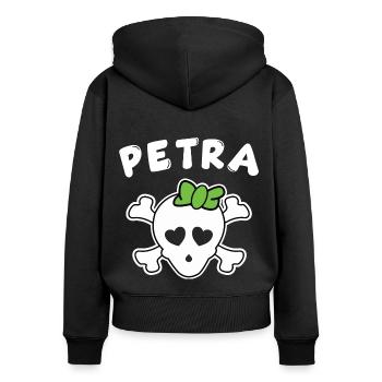 Pirate Petra Design pour les filles et les femmes - Sweat à capuche zippé Premium bio Femme - noir - Dos - Julia (174cm)