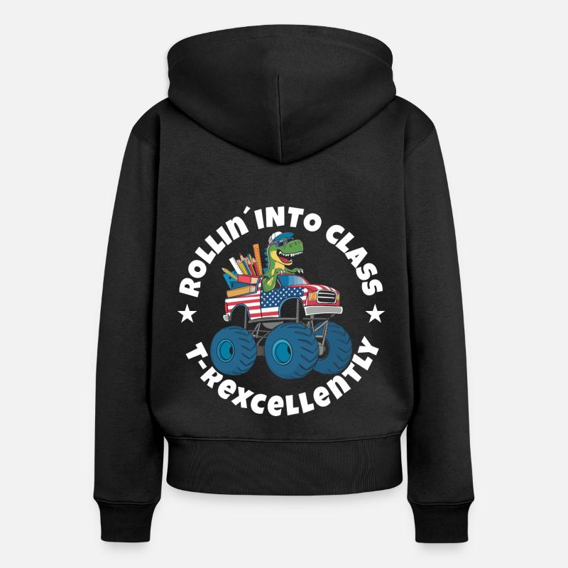 Formation Trex - Sweat à capuche zippé Premium bio Femme - noir