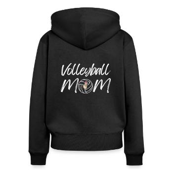 Volleyball Mom Game Day Volleyball Lover - Frauen Premium Bio Zip Hoodie - Schwarz - Hinten - Julia (174cm)
