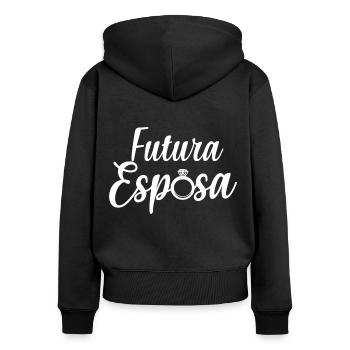 Futura Esposa Engagement Bridal Shower Wedding - Women's Premium Organic Zip Hoodie - black - Back - Julia (174cm)