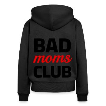 Bad Moms Club - Women's Premium Organic Zip Hoodie - black - Back - Julia (174cm)
