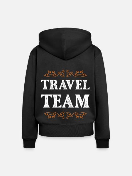 Travel Team - Frauen Premium Bio Zip Hoodie - Schwarz