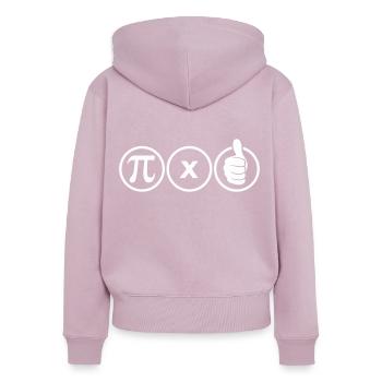 Pi fois pouce - Sweat à capuche zippé Premium bio Femme - rose poudré - Dos - Julia (174cm)