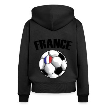 Frankreich Fußball Französische Flagge Fußball Fan - Frauen Premium Bio Zip Hoodie - Schwarz - Hinten - Julia (174cm)