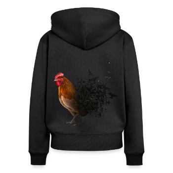 Chicken - Women's Premium Organic Zip Hoodie - black - Back - Julia (174cm)