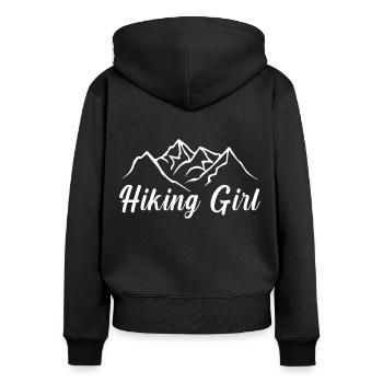 Fille errante - Sweat à capuche zippé Premium bio Femme - noir - Dos - Julia (174cm)