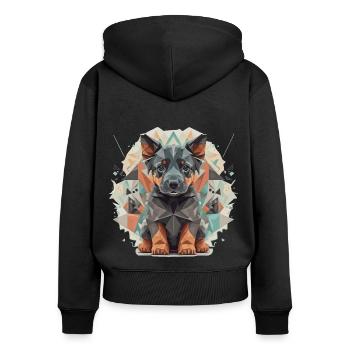 Polygon Shepherd Dog - Women's Premium Organic Zip Hoodie - black - Back - Julia (174cm)