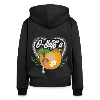 O jus est! Cadeau - Sweat à capuche zippé Premium bio Femme - noir - Dos - Julia (174cm)