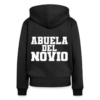 Abuela del Novio Groom's Grandmother Wedding Gift - Women's Premium Organic Zip Hoodie - black - Back - Julia (174cm)