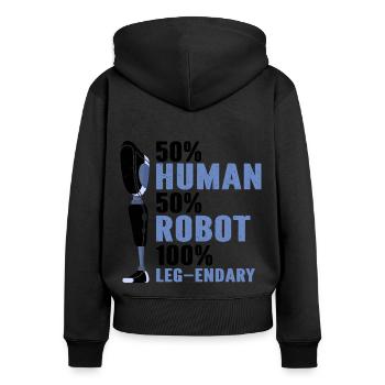 Artificial leg design for leg prostheses - Women's Premium Organic Zip Hoodie - black - Back - Julia (174cm)