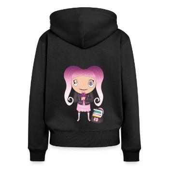 Lexa - Women's Premium Organic Zip Hoodie - black - Back - Julia (174cm)