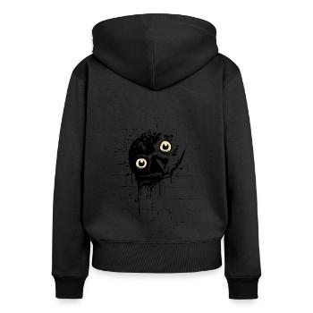 Casual Urban Graffiti Hibou Street Art Hibou - Sweat à capuche zippé Premium bio Femme - noir - Dos - Julia (174cm)