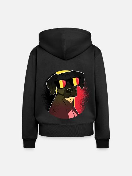 Belgien - Frauen Premium Bio Zip Hoodie - Schwarz
