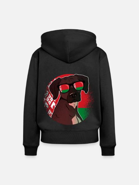 Weißrussland - Frauen Premium Bio Zip Hoodie - Schwarz