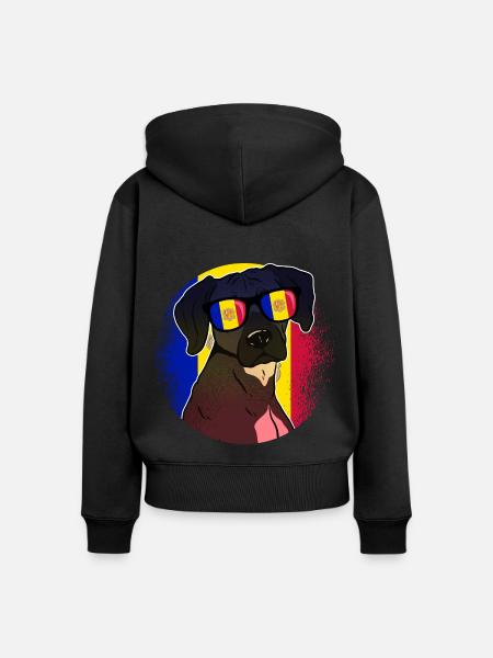 Andorra - Frauen Premium Bio Zip Hoodie - Schwarz