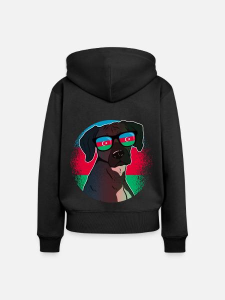 Aserbaidschan - Frauen Premium Bio Zip Hoodie - Schwarz