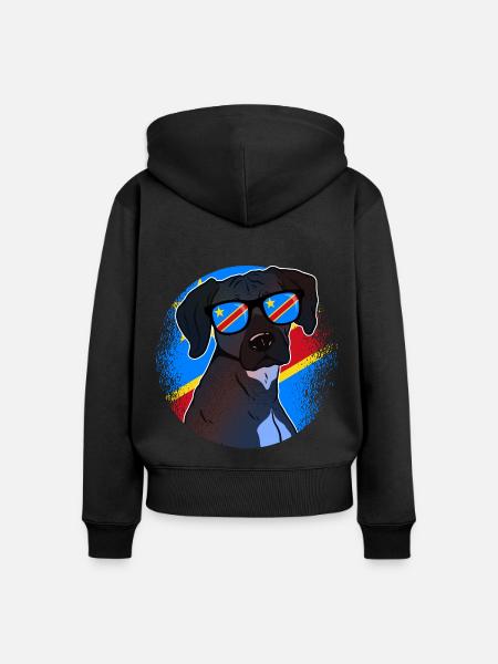 Demokratische Republik Kongo - Frauen Premium Bio Zip Hoodie - Schwarz