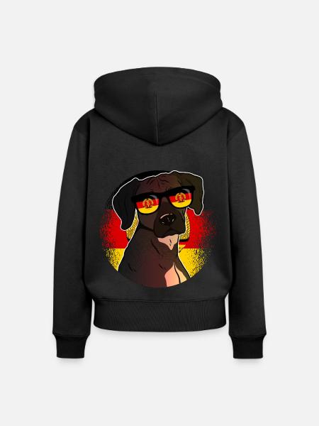 DDR - Frauen Premium Bio Zip Hoodie - Schwarz