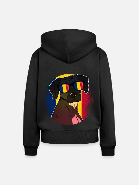Tschad - Frauen Premium Bio Zip Hoodie - Schwarz