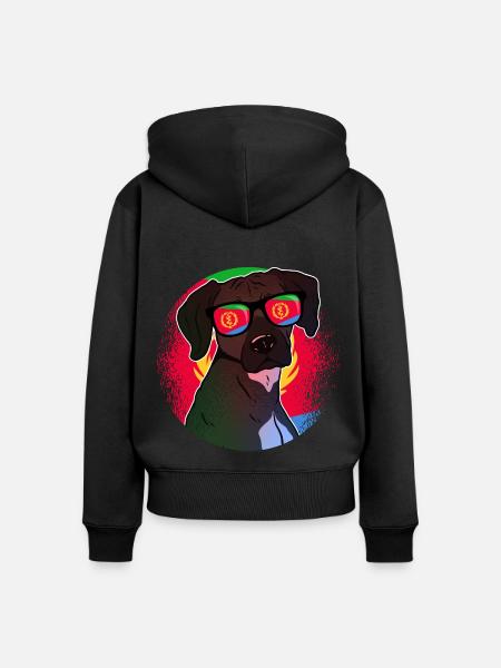 Eritrea - Frauen Premium Bio Zip Hoodie - Schwarz