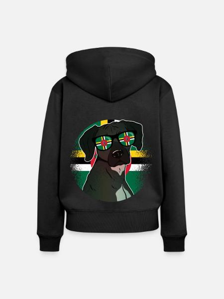 Dominica - Frauen Premium Bio Zip Hoodie - Schwarz