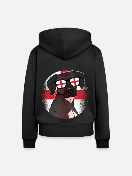 England - Frauen Premium Bio Zip Hoodie - Schwarz