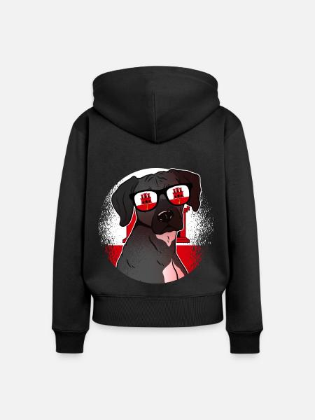 Gibraltar - Frauen Premium Bio Zip Hoodie - Schwarz