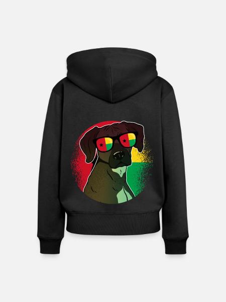 Guinea-Bissau - Frauen Premium Bio Zip Hoodie - Schwarz