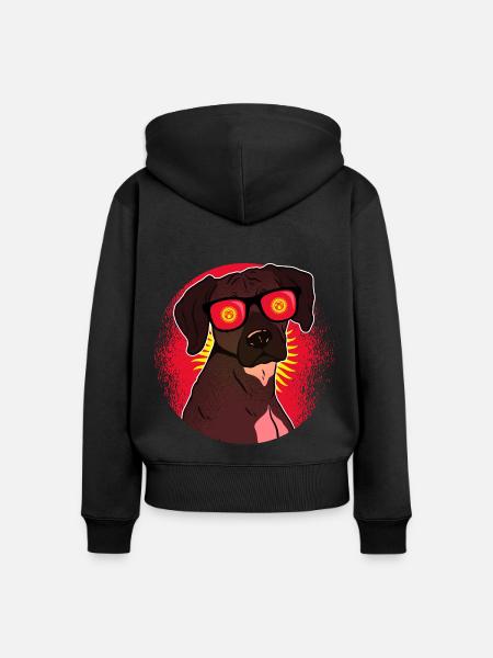 Kirgisistan - Frauen Premium Bio Zip Hoodie - Schwarz