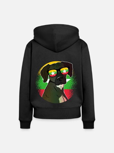 Myanmar - Frauen Premium Bio Zip Hoodie - Schwarz