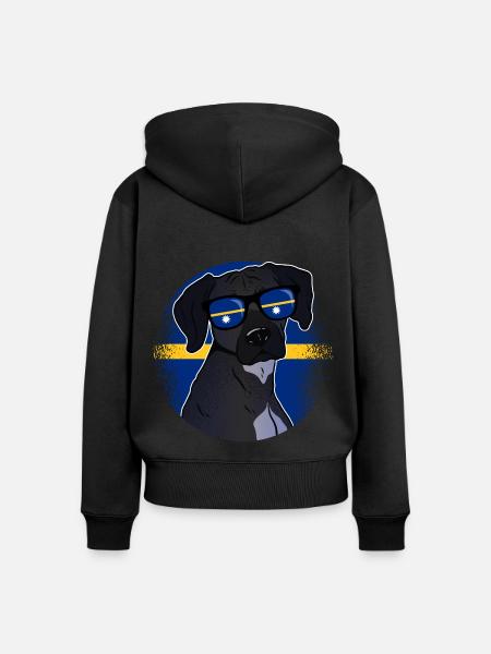 Nauru - Frauen Premium Bio Zip Hoodie - Schwarz