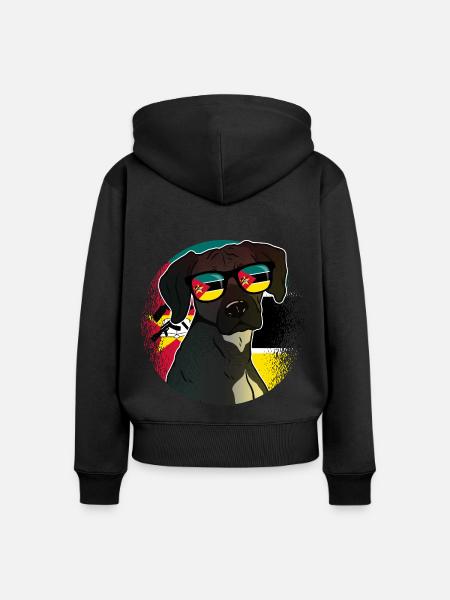 Mosambik - Frauen Premium Bio Zip Hoodie - Schwarz