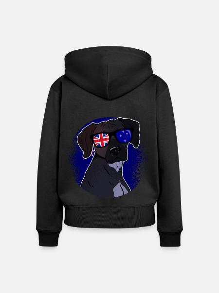 Neuseeland - Frauen Premium Bio Zip Hoodie - Schwarz