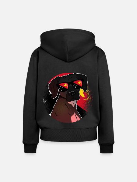 Papua-Neuguinea - Frauen Premium Bio Zip Hoodie - Schwarz