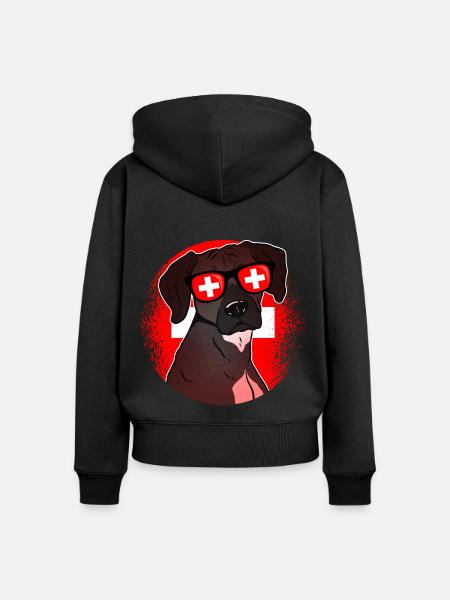 Schweiz - Frauen Premium Bio Zip Hoodie - Schwarz