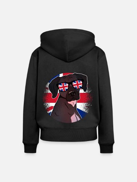 Großbritannien - Frauen Premium Bio Zip Hoodie - Schwarz