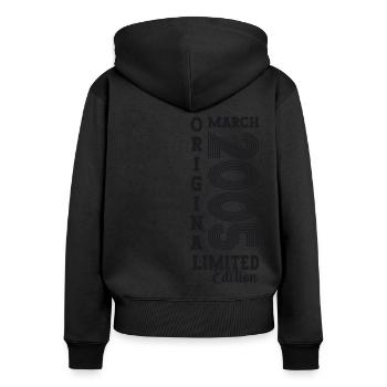 März Jahrgang 2005 18. Geburtstag Mann Original - Frauen Premium Bio Zip Hoodie - Schwarz - Hinten - Julia (174cm)