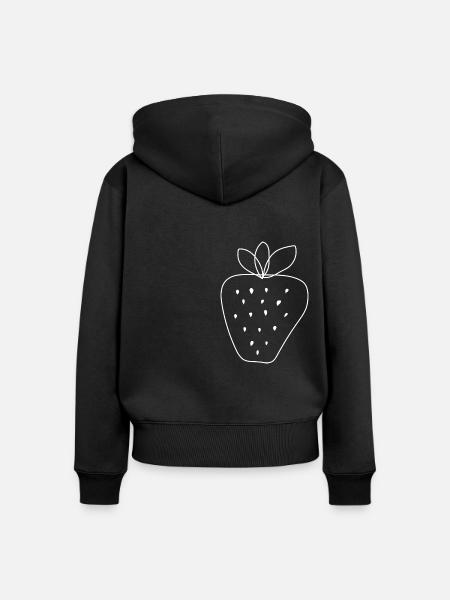 Erdbeere | freches Früchtchen - Frauen Premium Bio Zip Hoodie - Schwarz