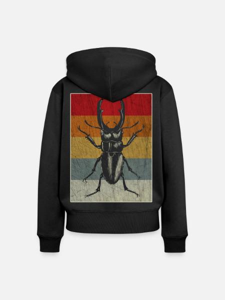 Insekt Kaefer Retro Geschenk Geschenkidee - Frauen Premium Bio Zip Hoodie - Schwarz