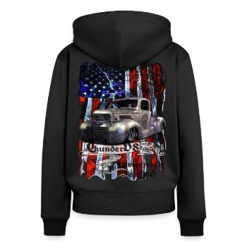 Thunder V8 Fargo Truck since 1947 100% Satisfied - Women's Premium Organic Zip Hoodie - black - Back - Julia (174cm)