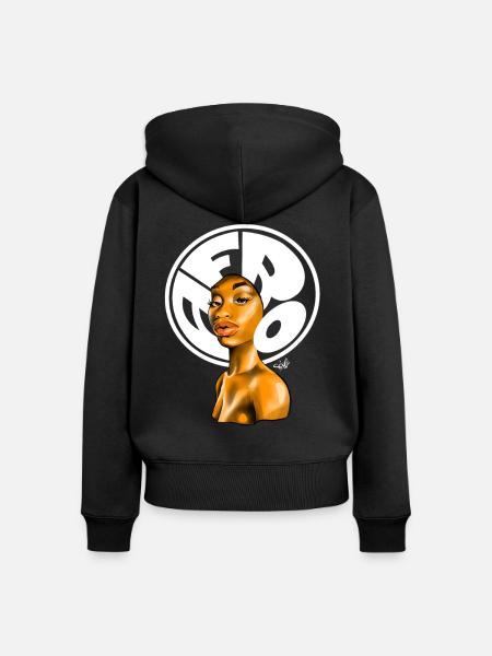 Afro - Frauen Premium Bio Zip Hoodie - Schwarz