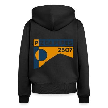 Piz da Peres Randonnée Escalade Dolomites Souvenir - Sweat à capuche zippé Premium bio Femme - noir - Dos - Julia (174cm)