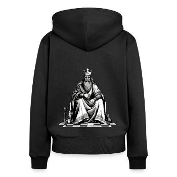 King Philip on his throne - Women's Premium Organic Zip Hoodie - black - Back - Julia (174cm)