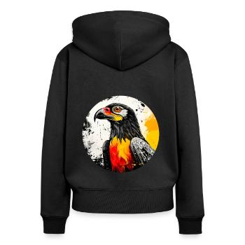 German eagle - Women's Premium Organic Zip Hoodie - black - Back - Julia (174cm)