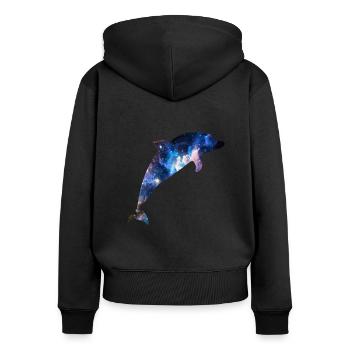 Espace Delfin - Sweat à capuche zippé Premium bio Femme - noir - Dos - Julia (174cm)