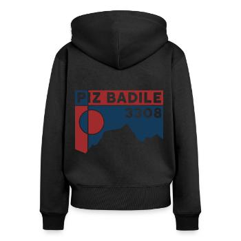 Guide de montagne Piz Badile Normal Path North Face Climbing - Sweat à capuche zippé Premium bio Femme - noir - Dos - Julia (174cm)
