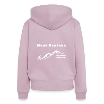 Mont Ventoux - Frauen Premium Bio Zip Hoodie - Altrosa - Hinten - Julia (174cm)