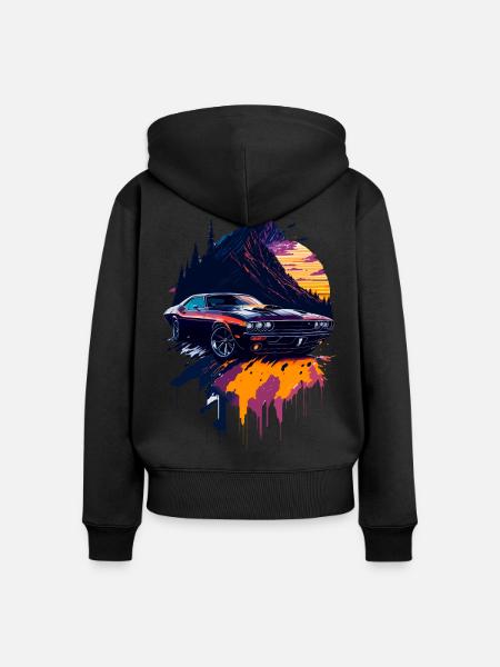 Klassischer Sportwagen - Frauen Premium Bio Zip Hoodie - Schwarz