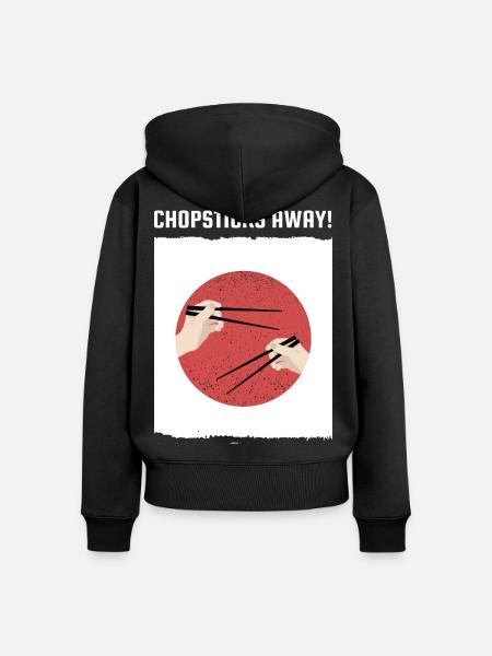 Essstäbchen weg Ramen Japanische Flagge - Frauen Premium Bio Zip Hoodie - Schwarz