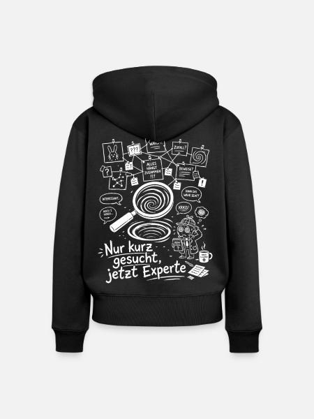 Nur Kurz Gesucht - Frauen Premium Bio Zip Hoodie - Schwarz